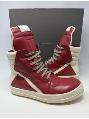 Rick Owens Geobasket Carnelian Red/Milk Sneaker